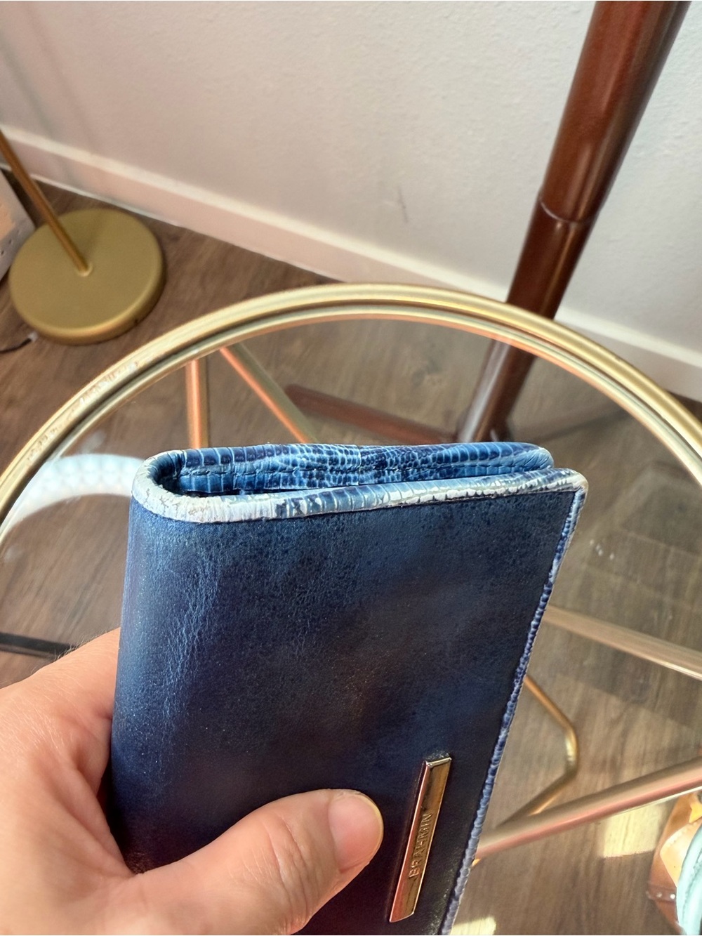 Brahmin Navy Blue Leather Crossbody Bag with Matching Wallet - Picture 4 of 16